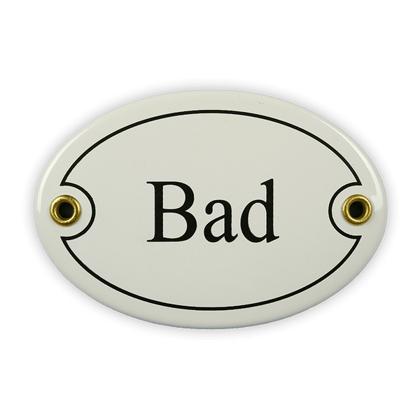 Emailschild oval, 10,5 x 7 cm, Bad