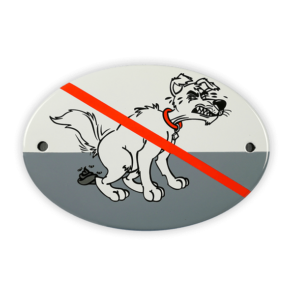 Emailschild oval, 15 x 10 cm, Hunde-Klo-Verbot