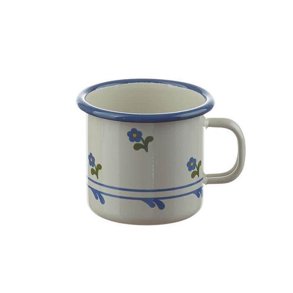 Cup 7 cm, cream/blue, flowers