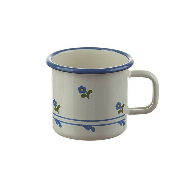 Cup 8 cm, cream/blue, flowers