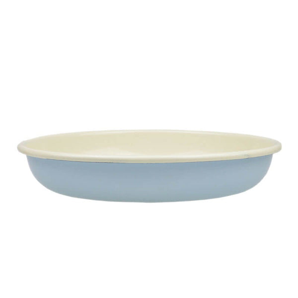 Deep plate, 24 cm, light blue/cream
