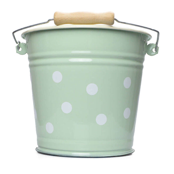 Bucket 6 liters, mint, polka dots