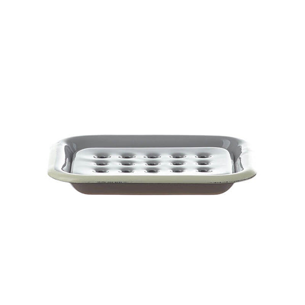Soap dish for standing, grey/cream
