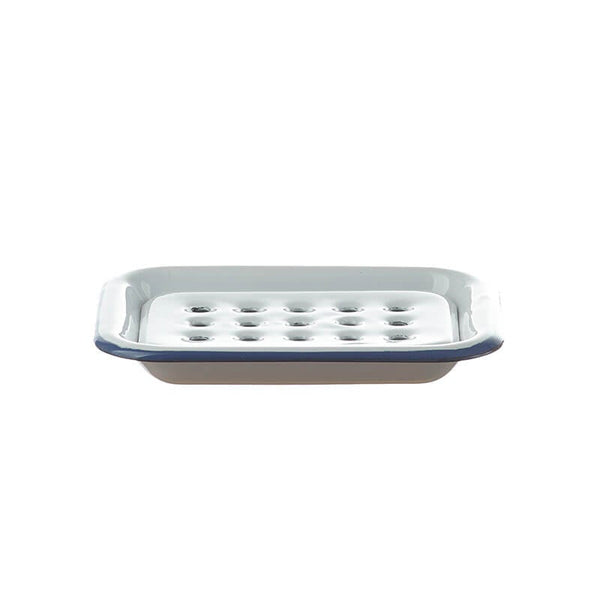 Soap dish for standing, white/blue