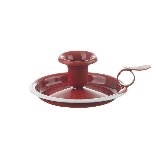 Enamelled candlestick, red