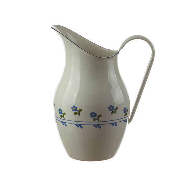 Water jug ​​2.5 ltr, cream/blue, flowers