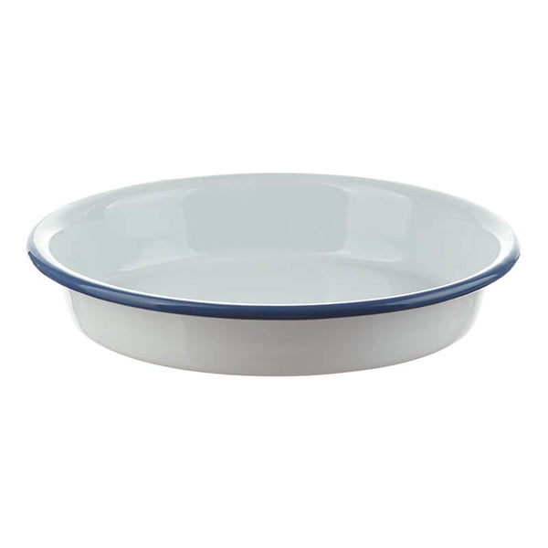 Enamel plate 24 cm, Gastro Line, white/blue