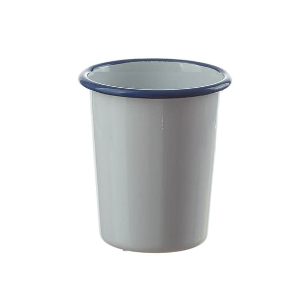 Conical enamel mug, white/blue