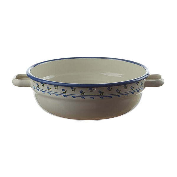 Farmhouse bowl 16 cm, cream/blue, flowers