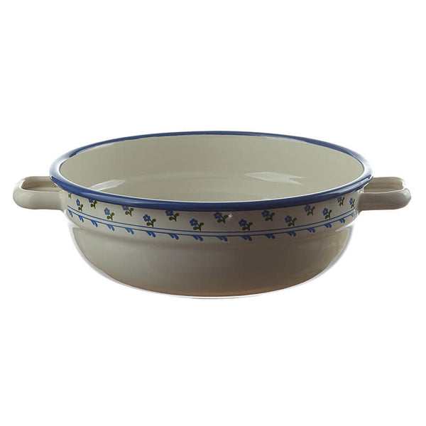 Farmhouse bowl 20 cm, cream/blue, flowers
