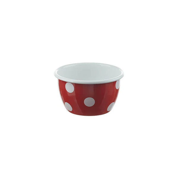 Salad bowl 12 cm, red/white, polka dots