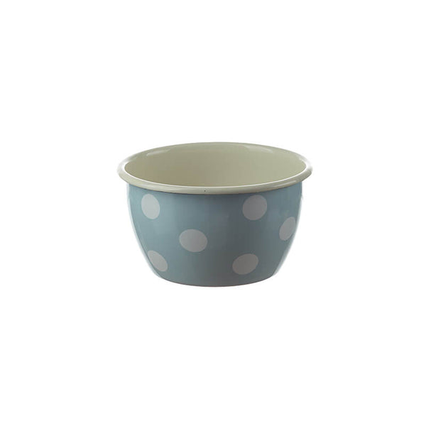 Salad bowl 14 cm, light blue, polka dots