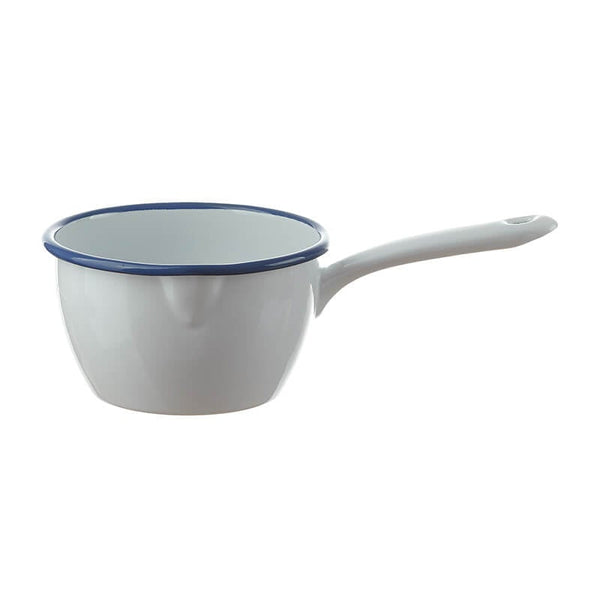 Saucepan 1 liter, white/blue