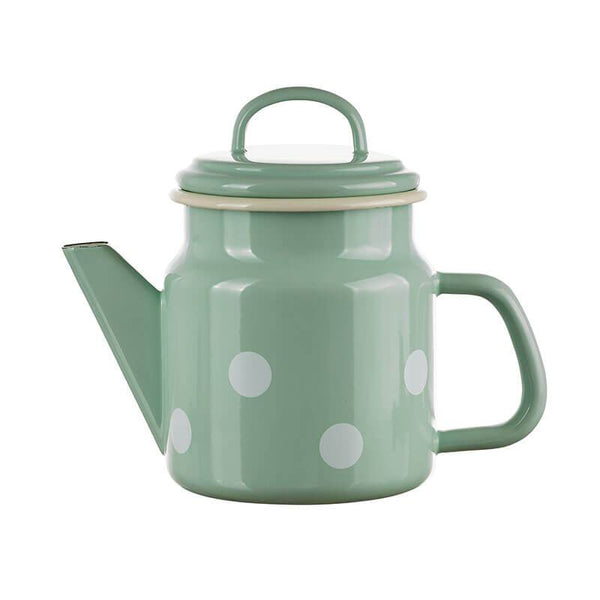 Teapot 1 liter, mint, polka dots