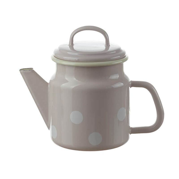 Teapot 1 liter, rosé, polka dots