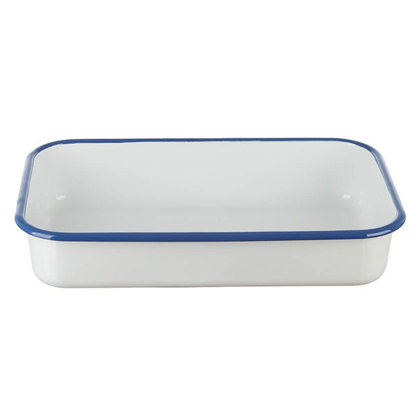 Baking dish 6 cm high, white/blue
