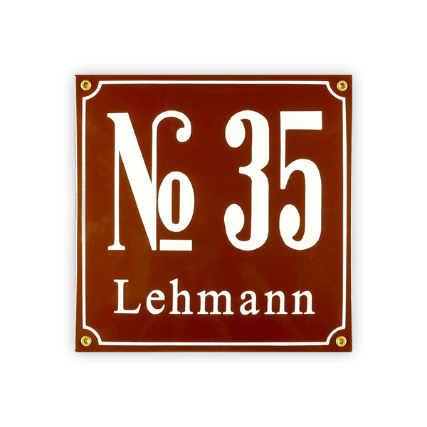 Combination house number large, 25 x 25 cm, number + 1 line of text