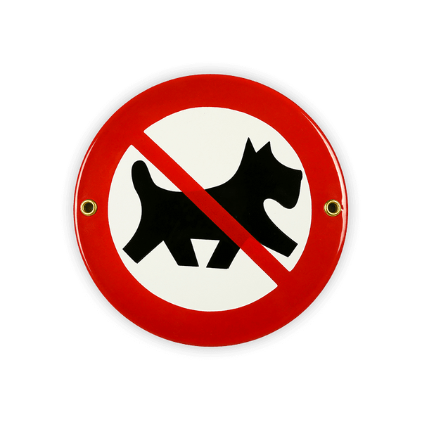 Emailschild rund ∅ 15 cm, Hunde verboten