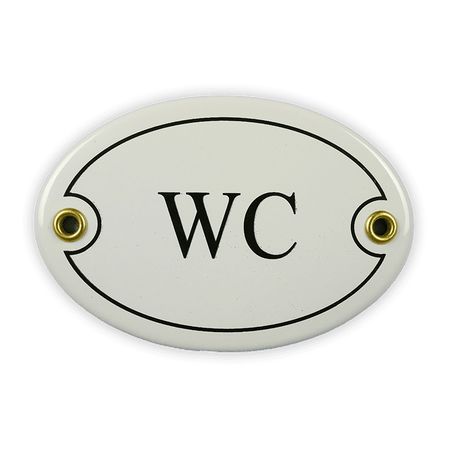 Emailschild oval, 10,5 x 7 cm, WC