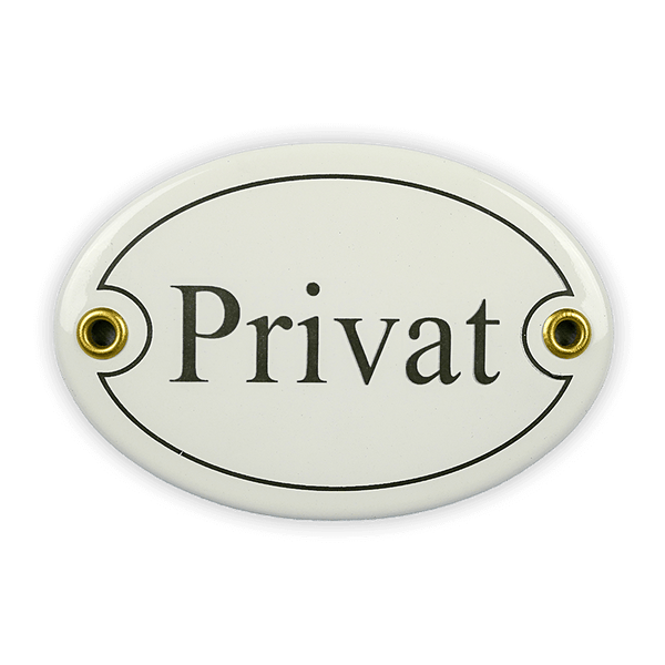 Oval enamel sign, 10.5 x 7 cm, private