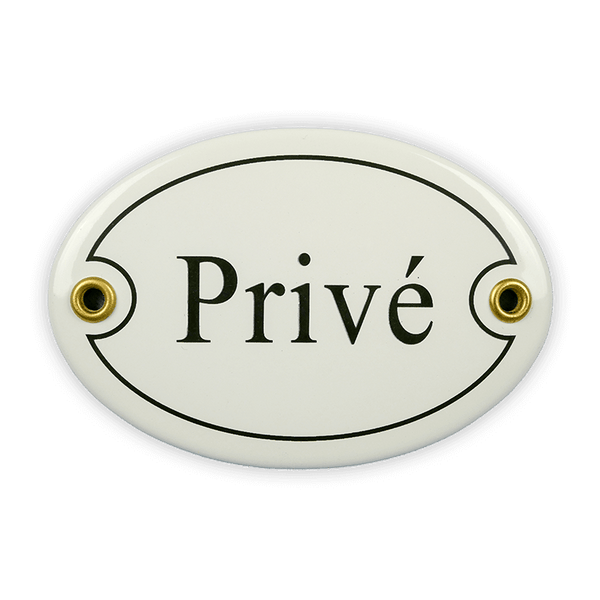 Emailschild oval, 10,5 x 7 cm, Privé