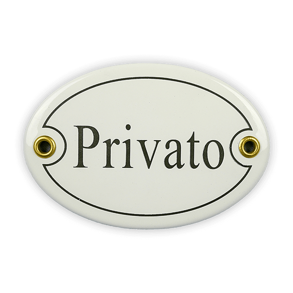 Emailschild oval, 10,5 x 7 cm, Privato