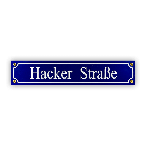 Mini-Straßenschild, Hacker Straße