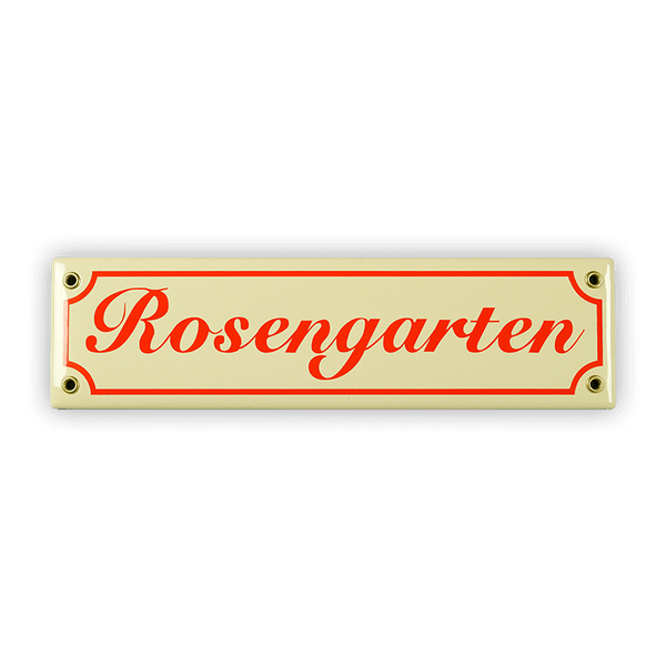 Mini street sign, rose garden
