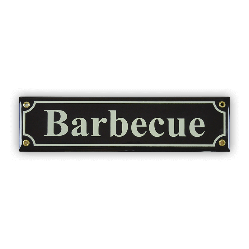 Buddel Bini Emaille-Schild „Grillplatz“ – 30x8 Cm, Wetterfest, Mit Messingösen, Blau