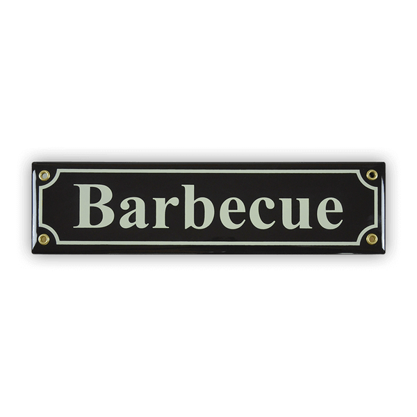 Mini street sign, barbecue