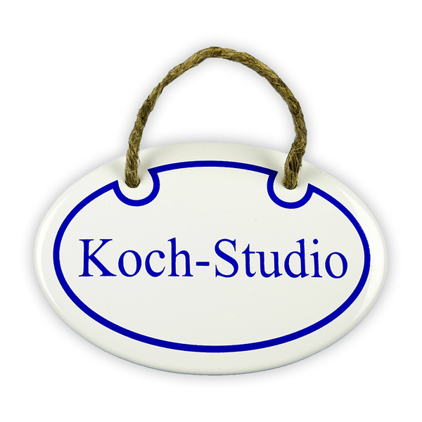 Enamel sign oval, 10.5 x 7 cm, Koch-Studio