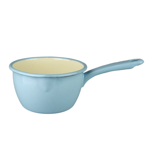 Saucepan 1 liter, light blue/cream